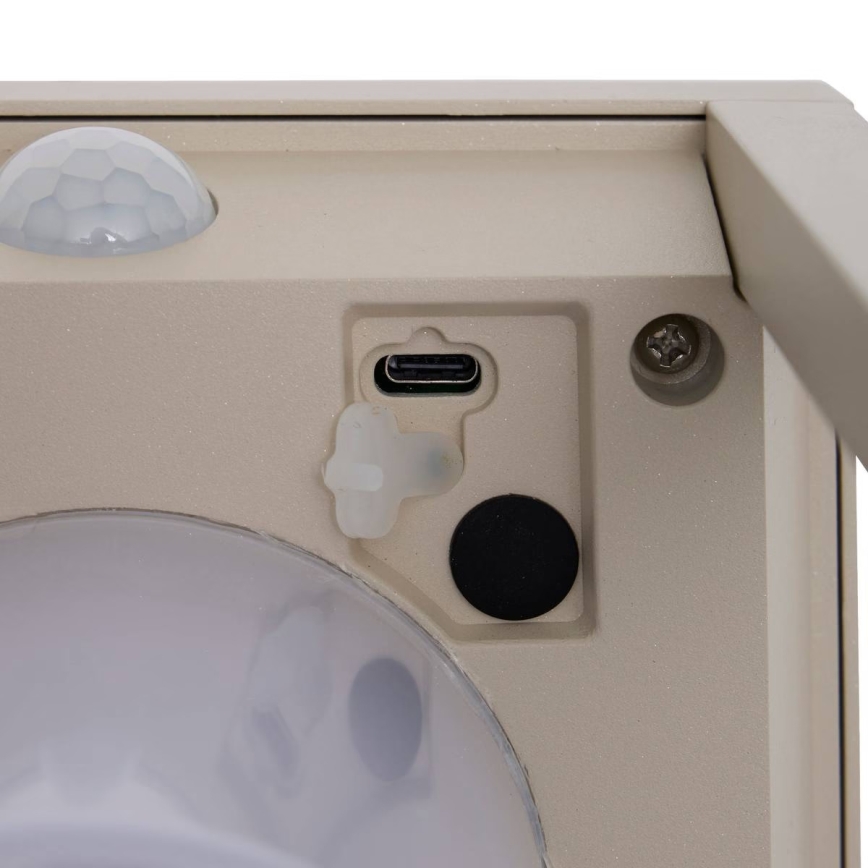 Hesperide - PIKY LED-solarlantaarn met bewegingssensor, 3,7 V / 2600 mAh, 40 cm, IP65, beige