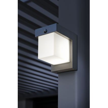Hesperide - LED-wandlamp op zonne-energie met bewegingssensor MULTY LED/3,7V 2600 mAh IP65 antraciet