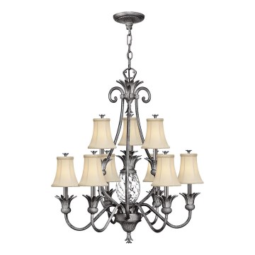 Hinkley - Hanglamp aan een ketting PLANTATION 10xE14/40W/230V zilver