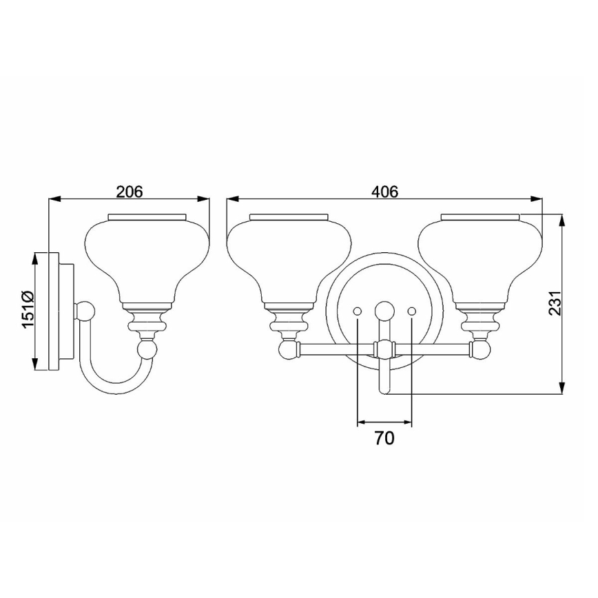 Hinkley - LED Badkamerlamp AINSLEY 2xG9/3W/230V IP44