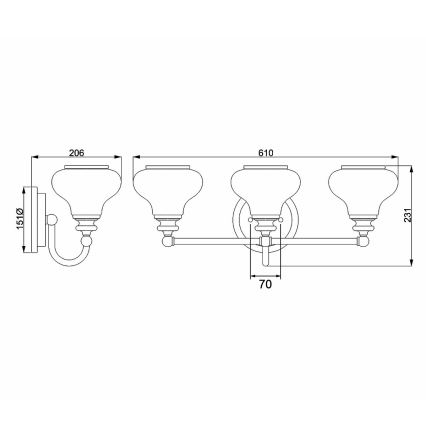 Hinkley - LED Badkamer wandlamp AINSLEY 3xG9/3W/230V IP44