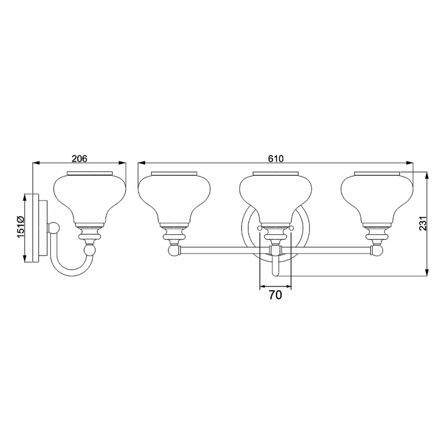 Hinkley - LED Badkamer wandlamp AINSLEY 3xG9/3W/230V IP44