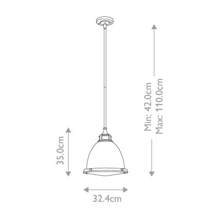 Hinkley - Hanglamp met vaste pendel AMELIA 1xE27/60W/230V brons