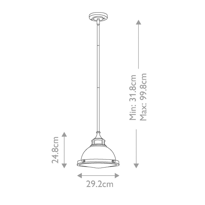 Hinkley - Hanglamp met vaste pendel AMELIA 1xE27/60W/230V messing