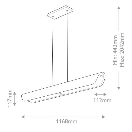 Hinkley - LED kroonluchter aan kabel ARCO LED/43W/230V 3000K goud