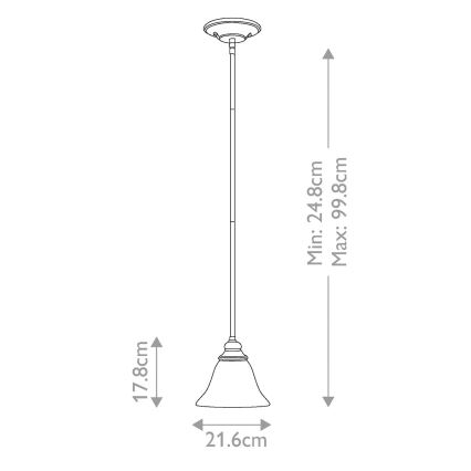 Hinkley - Hanglamp met vaste pendel CELLO 1xE27/60W/230V