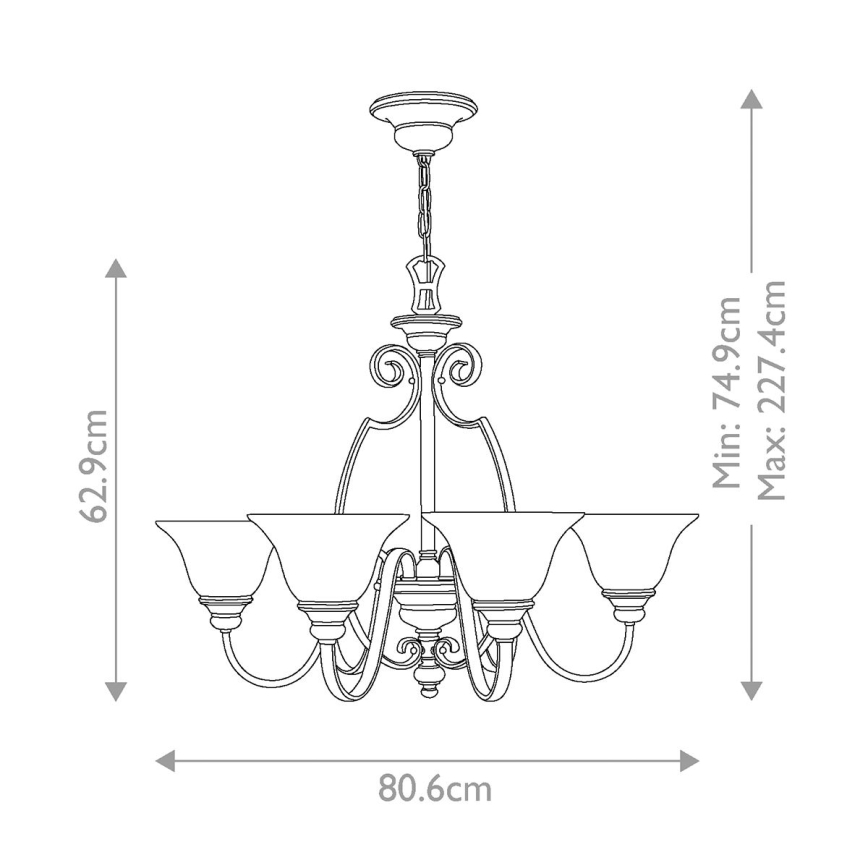 Hinkley - Hanglamp aan een ketting CELLO 6xE27/60W/230V