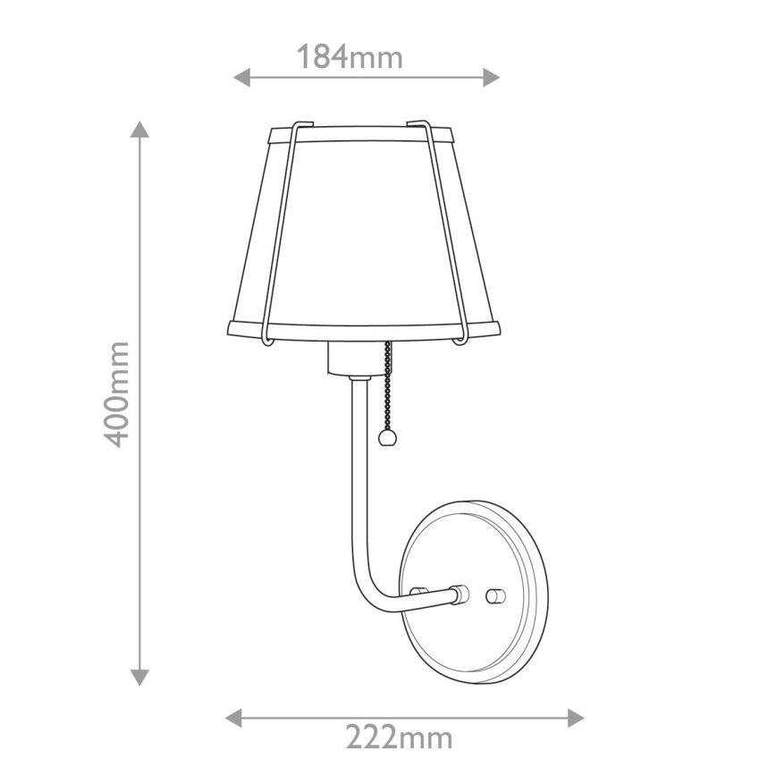 Hinkley - Wandlamp CLARKE 1xE27/40W/230V messing/wit