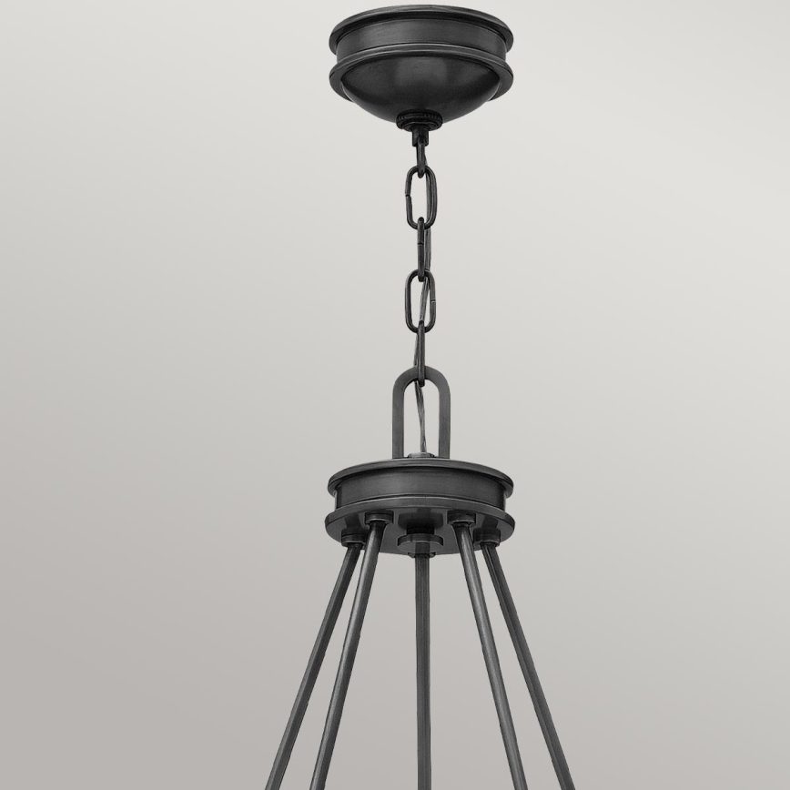 Hinkley - Kroonluchter met ketting COLLIER 5xE27/40W/230V Ø 68,5 cm zwart