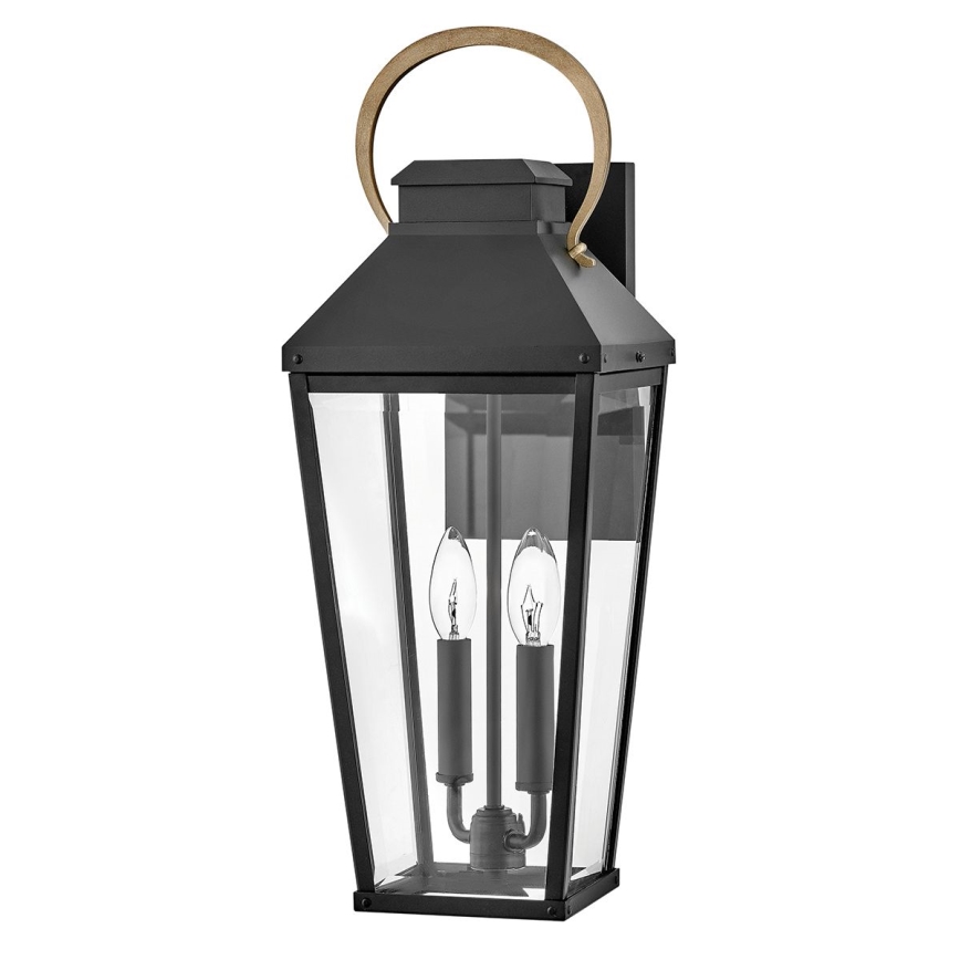 Hinkley - Buitenwandlamp DAWSON L 2xE14/40W/230V IP44 zwart