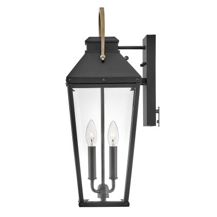 Hinkley - Buitenwandlamp DAWSON L 2xE14/40W/230V IP44 zwart