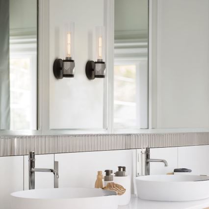 Hinkley - Badkamerwandlamp ELLISON 1xE27/40W/230V IP44 zwart