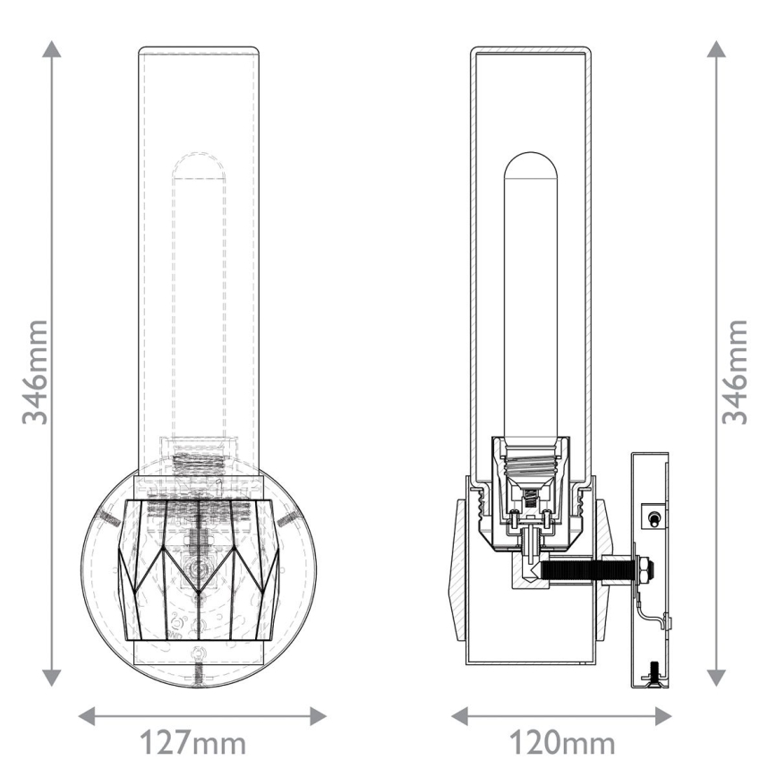 Hinkley - Badkamer wandlamp ELLISON 1xE27/40W/230V IP44 goud