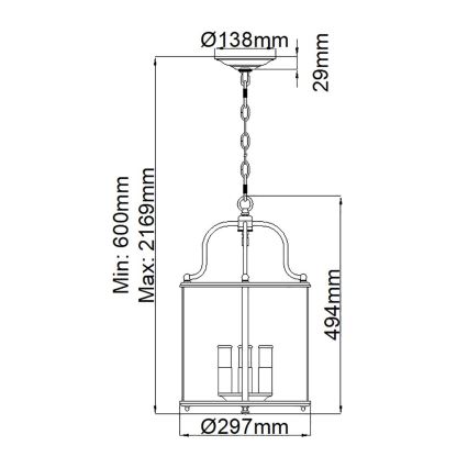 Hinkley - Kroonluchter aan ketting GENTRY 4xE14/60W/230V glanzend chroom