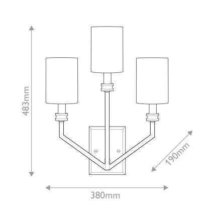 Hinkley - Wandlamp MOORE 3xE14/40W/230V goudkleurig
