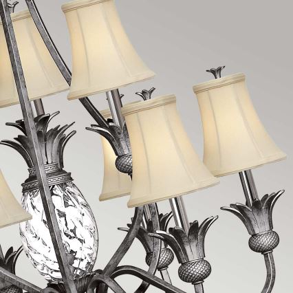 Hinkley - Hanglamp aan een ketting PLANTATION 10xE14/40W/230V zilver