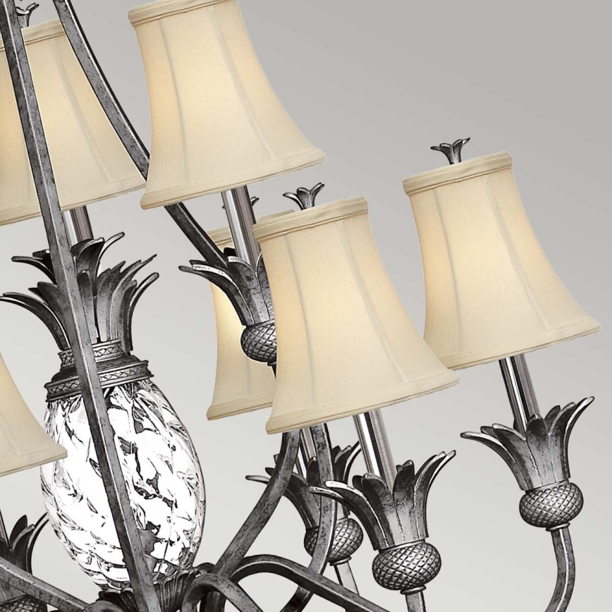Hinkley - Hanglamp aan een ketting PLANTATION 10xE14/40W/230V zilver