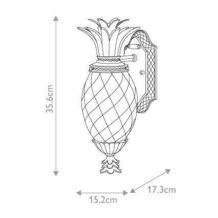Hinkley - Wandlamp voor buiten PLANTATION 1xE27/40W/230V IP44 zwart