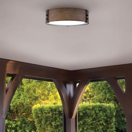 Hinkley - Plafondlamp SAWYER 3xE14/40W/230V diameter 38 cm Redwoodhout/bruin