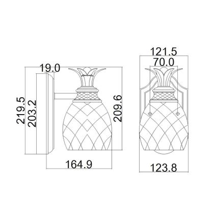 Hinkley - LED Badkamer wandlamp PLANTATION 1xG9/3W/230V IP44 gouden