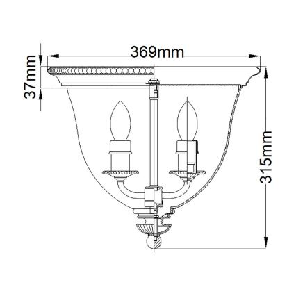 Hinkley - Plafondlamp CAMBRIDGE 3xE14/60W/230V gouden