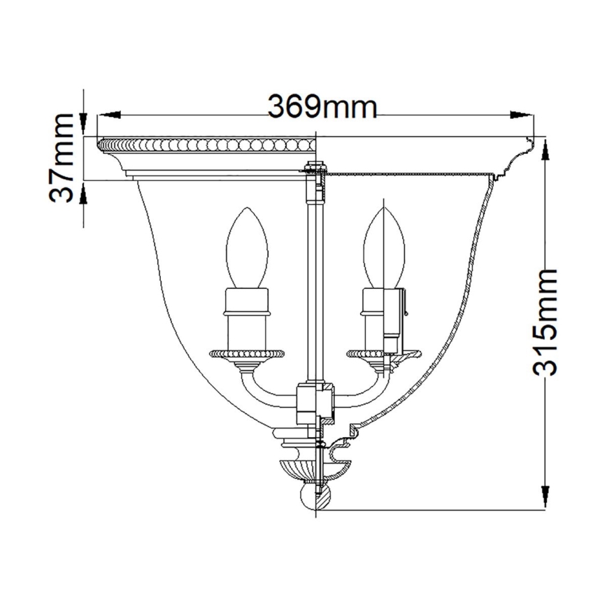 Hinkley - Plafondlamp CAMBRIDGE 3xE14/60W/230V gouden