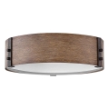 Hinkley - Plafondlamp SAWYER 3xE14/40W/230V diameter 38 cm Redwoodhout/bruin