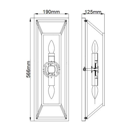 Hinkley - Wandlamp FU LIGHTON 2xE14/60W/230V bruin/zwart