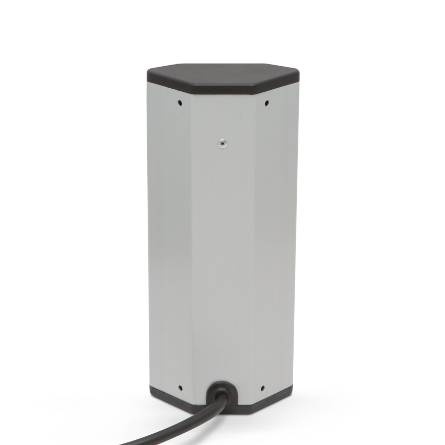 Hoek-stopcontactzuil 3x230V zwart/zilver