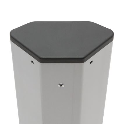 Hoek-stopcontactzuil 3x230V zwart/zilver