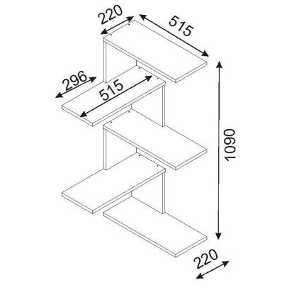 Hoek wandplank CANIKO 109x51,5 cm wit