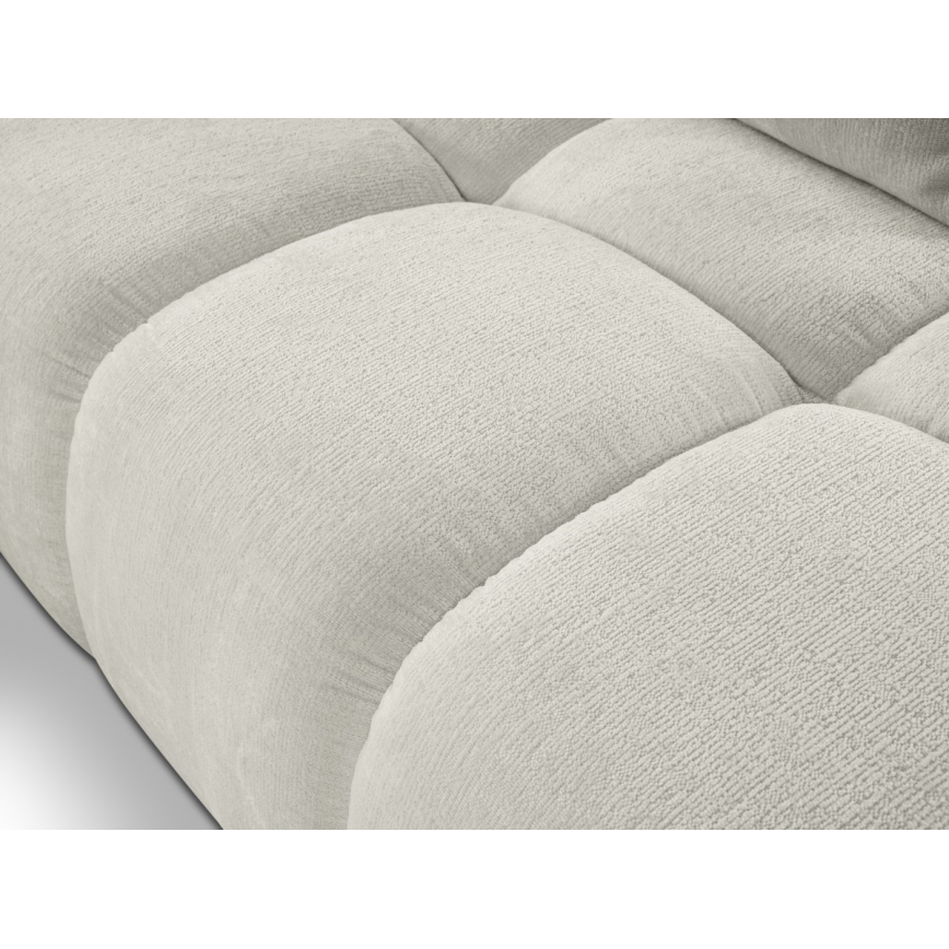 Uitschuifbare hoekbank met opbergruimte, L-vorm, ALMADA links, beige