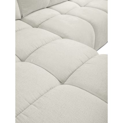 Uitschuifbare hoekbank met opbergruimte, L-vorm, ALMADA links, beige