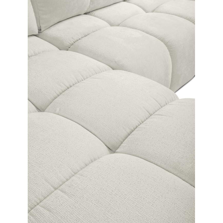 Uitschuifbare hoekbank met opbergruimte, L-vorm, ALMADA links, beige