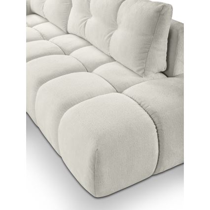 Uitschuifbare hoekbank met opbergruimte, L-vorm, ALMADA links, beige