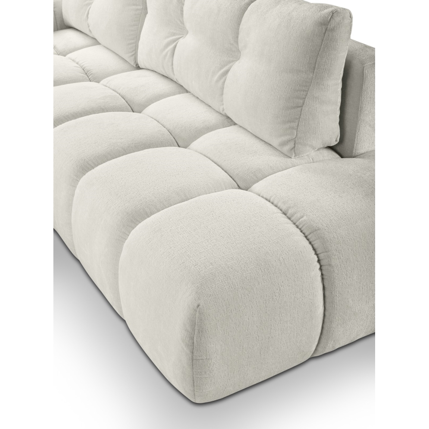 Uitschuifbare hoekbank met opbergruimte, L-vorm, ALMADA links, beige
