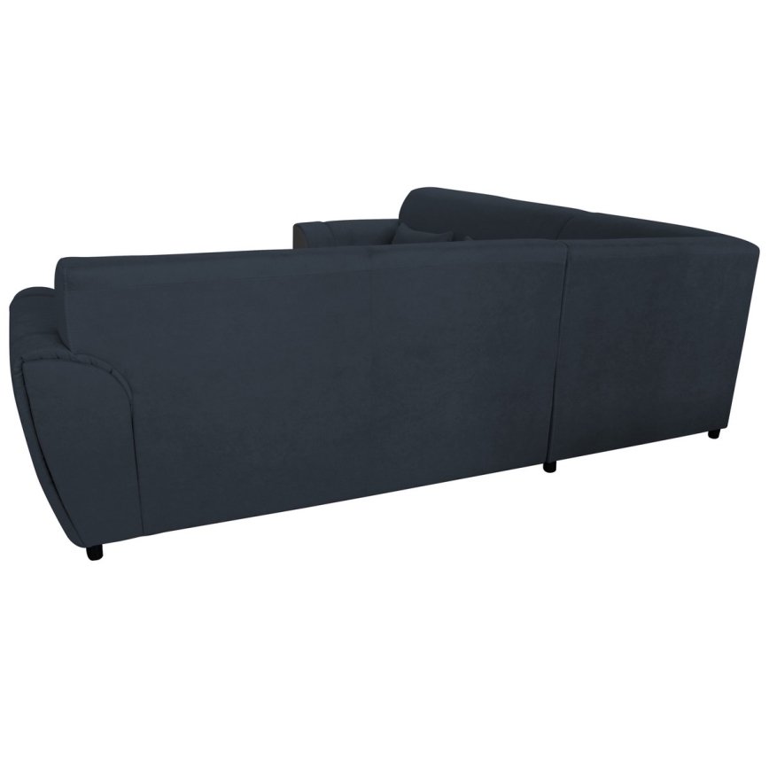 Uitklapbare hoekbank VISEU met opbergruimte, L-vorm rechts, antraciet/zwart