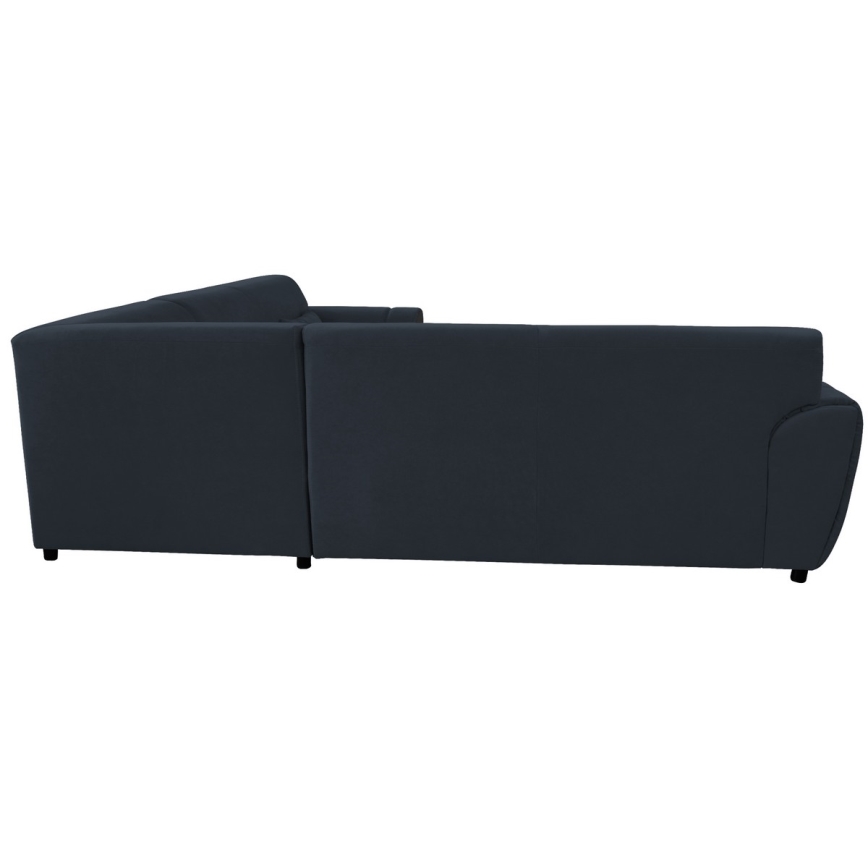 Uitklapbare hoekbank VISEU met opbergruimte, L-vorm rechts, antraciet/zwart