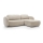Hoekbank met slaapfunctie en opbergruimte OLBIA, rechts, beige