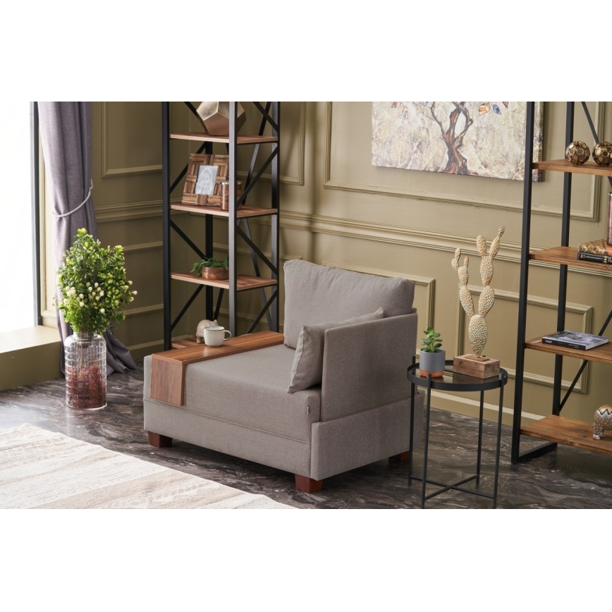 Hoekfauteuil TULA, beige, rechts