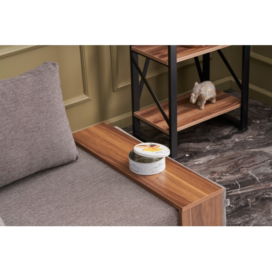 Hoekfauteuil TULA bruin links