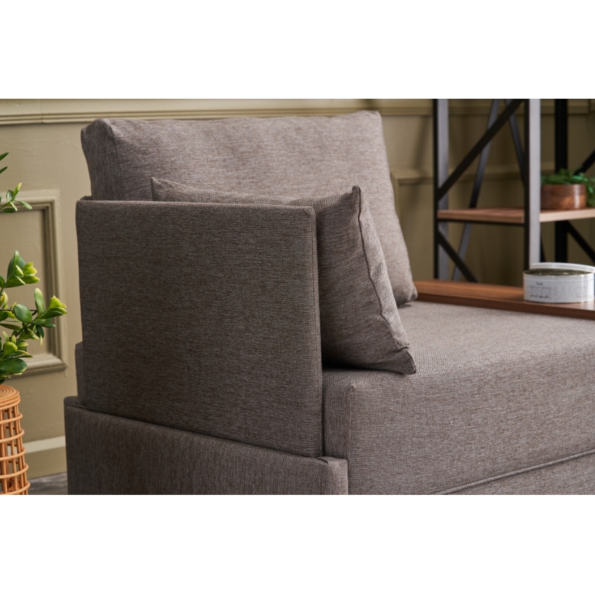 Hoekfauteuil TULA bruin links