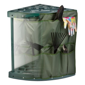 Hoekhouder voor tuingereedschap 43x43x59 cm, groen