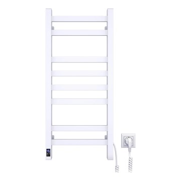 Hoekige badkamerhanddoekradiator met thermostaat AVANGARD 251W/230V 80,6 cm IP44, wit, rechts