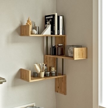 Hoekige wandplank 109,4x60 cm Atlantic dennenhout
