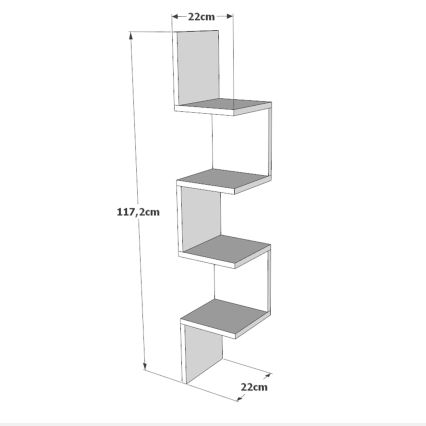 Hoekige wandplank 117,2x22 cm Atlantic den