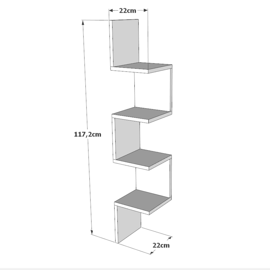 Hoekige wandplank 117,2x22 cm Atlantic den