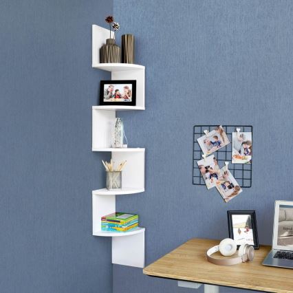 Hoekige wandplank SNAKE wit
