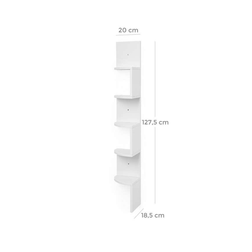 Hoekige wandplank SNAKE wit