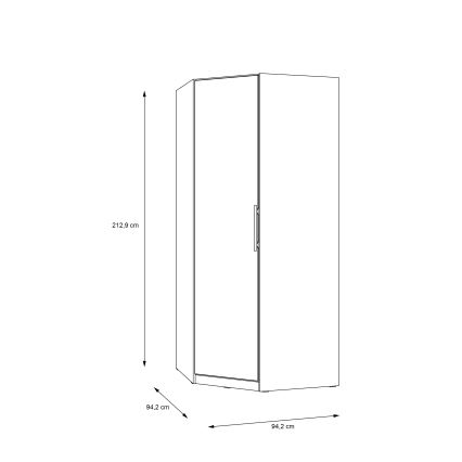 Hoekkast MARO 94x213 cm artisan eiken